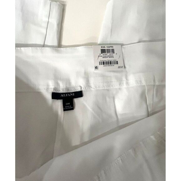 Alfani Plus Size Tummy-Control Capri Pants, Bright White - Picture 6 of 10